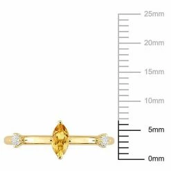 Stella Grace 10k Gold Citrine & White Topaz Stackable Ring -Stella Grace Sales unnamed file 6005