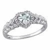 Stella Grace 10K White Gold Aquamarine & Diamond Accent Ring