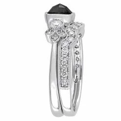 Stella Grace 10k White Gold 1 1/2 Carat T.W. Black & White Diamond Vintage Engagement Ring Set -Stella Grace Sales unnamed file 6010