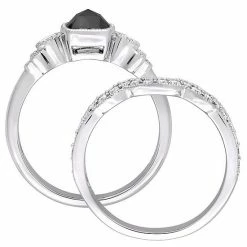 Stella Grace 10k White Gold 1 1/2 Carat T.W. Black & White Diamond Vintage Engagement Ring Set -Stella Grace Sales unnamed file 6011