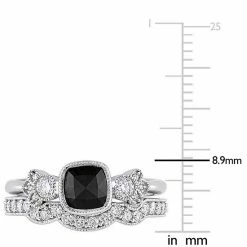 Stella Grace 10k White Gold 1 1/2 Carat T.W. Black & White Diamond Vintage Engagement Ring Set -Stella Grace Sales unnamed file 6016