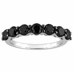 Stella Grace 10k White Gold 1 3/4 Carat T.W. Black Diamond Semi-Eternity Ring