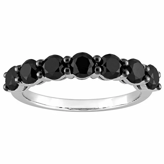Stella Grace 10k White Gold 1 3/4 Carat T.W. Black Diamond Semi-Eternity Ring 1 Stella Grace 10k White Gold 1 3/4 Carat T.W. Black Diamond Semi-Eternity Ring