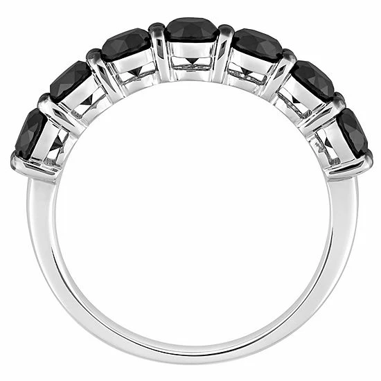Stella Grace 10k White Gold 1 3/4 Carat T.W. Black Diamond Semi-Eternity Ring 3 Stella Grace 10k White Gold 1 3/4 Carat T.W. Black Diamond Semi-Eternity Ring - Image 3