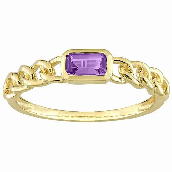 Stella Grace 10k Gold Amethyst Link Ring 1 Stella Grace 10k Gold Amethyst Link Ring