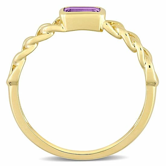 Stella Grace 10k Gold Amethyst Link Ring 3 Stella Grace 10k Gold Amethyst Link Ring - Image 3