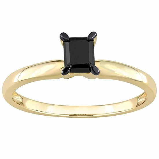 Stella Grace 14k Gold 1/2 Carat T.W. Emerald Cut Black Diamond Solitaire Engagement Ring 1 Stella Grace 14k Gold 1/2 Carat T.W. Emerald Cut Black Diamond Solitaire Engagement Ring