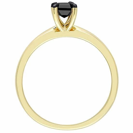 Stella Grace 14k Gold 1/2 Carat T.W. Emerald Cut Black Diamond Solitaire Engagement Ring 3 Stella Grace 14k Gold 1/2 Carat T.W. Emerald Cut Black Diamond Solitaire Engagement Ring - Image 3