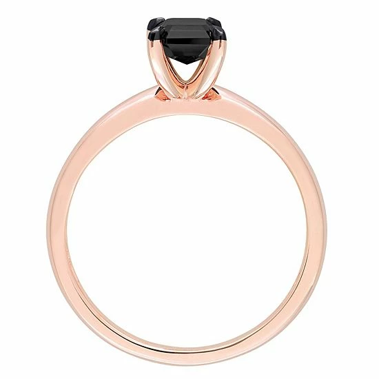 Stella Grace 14k Rose Gold 1 Carat T.W Black Diamond Emerald-Cut Solitaire Ring 3 Stella Grace 14k Rose Gold 1 Carat T.W Black Diamond Emerald-Cut Solitaire Ring - Image 3