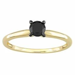 Stella Grace 14k Gold 1/2 Carat T.W Black Diamond Solitaire Ring