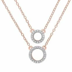 Stella Grace 18k Gold Over Sterling Silver Diamond Accent 2-Circle Layered Necklace 18k Rose Gold Plated -Stella Grace Sales unnamed file 6094