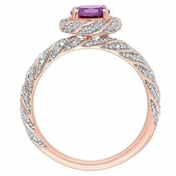 Stella Grace 14k Rose Gold Amethyst & 1/4 Carat T.W. Diamond Halo Vintage Ring -Stella Grace Sales unnamed file 6097