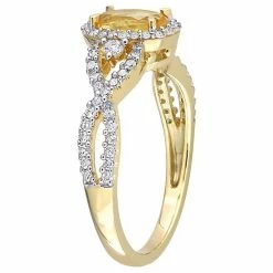Stella Grace 10k Gold Citrine, White Sapphire & 1/3 Carat T.W. Diamond Halo Twist Ring -Stella Grace Sales unnamed file 6100