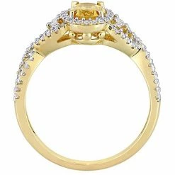 Stella Grace 10k Gold Citrine, White Sapphire & 1/3 Carat T.W. Diamond Halo Twist Ring -Stella Grace Sales unnamed file 6101