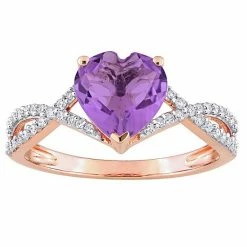 Stella Grace 14k Rose Gold Amethyst & Diamond Accent Heart Infinity Ring