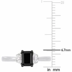 Stella Grace 10k White Gold 3/4 Carat T.W Black Diamond & White Sapphire Engagement Ring -Stella Grace Sales unnamed file 6118