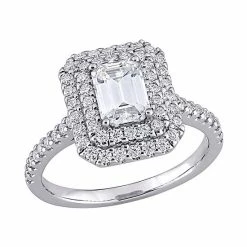 Stella Grace 10k White Gold 1 5/8 Carat T.W. Lab-Created Moissanite Halo Engagement Ring