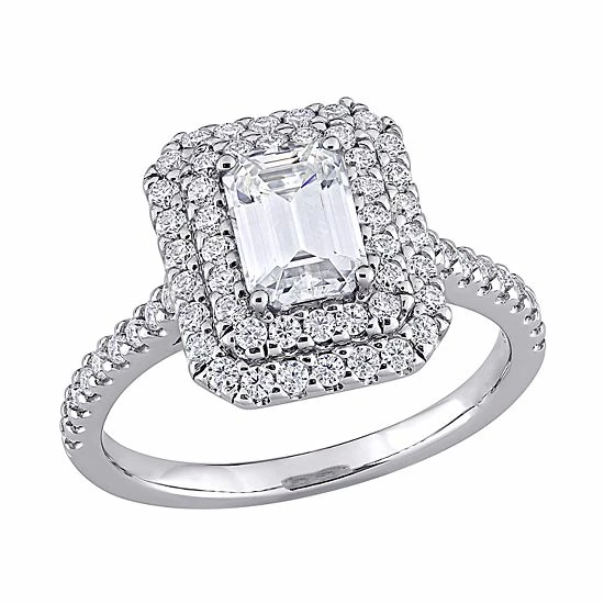 Stella Grace 10k White Gold 1 5/8 Carat T.W. Lab-Created Moissanite Halo Engagement Ring 1 Stella Grace 10k White Gold 1 5/8 Carat T.W. Lab-Created Moissanite Halo Engagement Ring