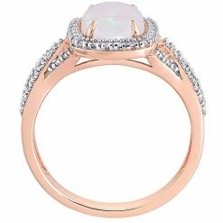 Stella Grace 10k Rose Gold White Opal & 1/6 Carat T.W. Diamond Split Shank Ring -Stella Grace Sales unnamed file 6130