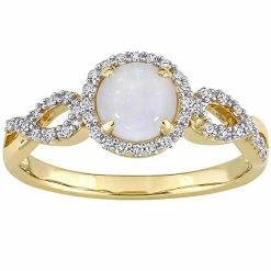 Stella Grace 10k Gold White Opal & 1/6 Carat T.W. Diamond Infinity Ring