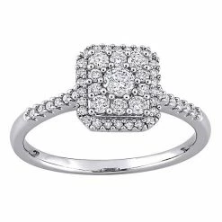 Stella Grace 10k White Gold 1/2 Carat T.W. Diamond Cluster Engagement Ring