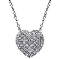 Stella Grace Sterling Silver 1 Carat T.W. Diamond Heart Necklace