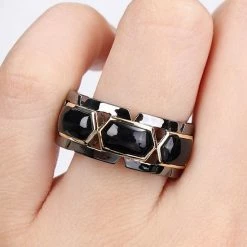 Stella Grace Men's 18k Gold Over Silver Black Onyx Ring -Stella Grace Sales unnamed file 6184
