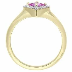 Stella Grace 14k Gold Pink Sapphire & 1/10 Carat T.W. Diamond Halo Ring -Stella Grace Sales unnamed file 6195