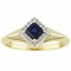 Stella Grace 14k Gold Sapphire & 1/10 Carat T.W. Diamond Halo Ring