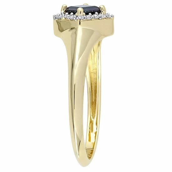Stella Grace 14k Gold Sapphire & 1/10 Carat T.W. Diamond Halo Ring 2 Stella Grace 14k Gold Sapphire & 1/10 Carat T.W. Diamond Halo Ring - Image 2