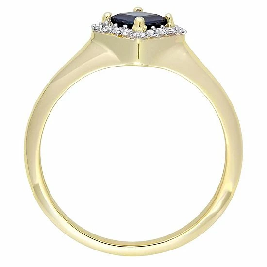Stella Grace 14k Gold Sapphire & 1/10 Carat T.W. Diamond Halo Ring 3 Stella Grace 14k Gold Sapphire & 1/10 Carat T.W. Diamond Halo Ring - Image 3