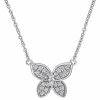 Stella Grace 10k Gold 1/8 Carat T.W. Diamond Butterfly Pendant 10k White Gold