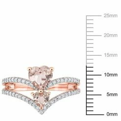 Stella Grace 10k Rose Gold Morganite & 1/4 Carat T.W. Diamond 2-Stone Heart Open Ring -Stella Grace Sales unnamed file 6228
