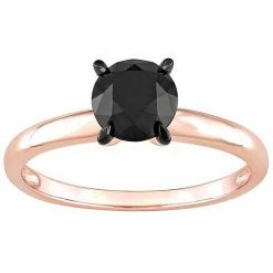 Stella Grace 14k Rose Gold 1 1/2 Carat T.W Black Diamond Solitaire Ring