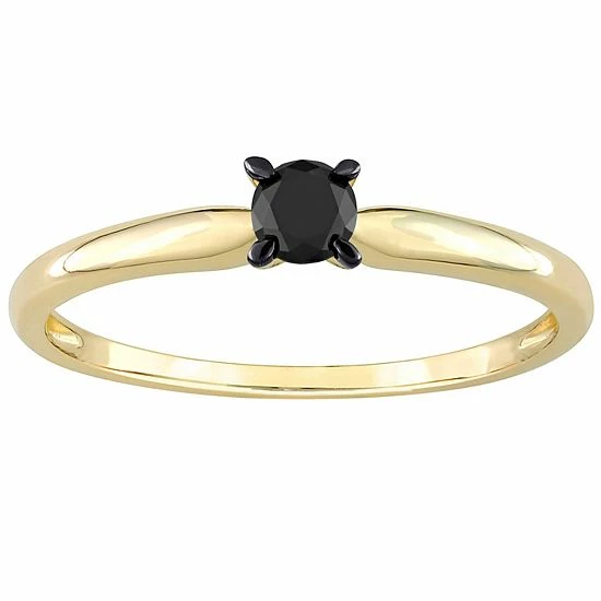 Stella Grace 14k Gold 1/4 Carat T.W Round Cut Black Diamond Solitaire Engagement Ring 1 Stella Grace 14k Gold 1/4 Carat T.W Round Cut Black Diamond Solitaire Engagement Ring