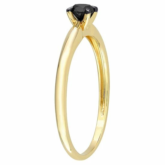 Stella Grace 14k Gold 1/4 Carat T.W Round Cut Black Diamond Solitaire Engagement Ring 2 Stella Grace 14k Gold 1/4 Carat T.W Round Cut Black Diamond Solitaire Engagement Ring - Image 2