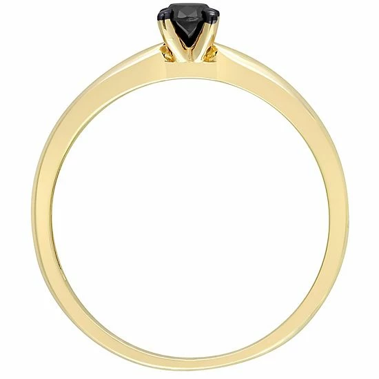 Stella Grace 14k Gold 1/4 Carat T.W Round Cut Black Diamond Solitaire Engagement Ring 3 Stella Grace 14k Gold 1/4 Carat T.W Round Cut Black Diamond Solitaire Engagement Ring - Image 3