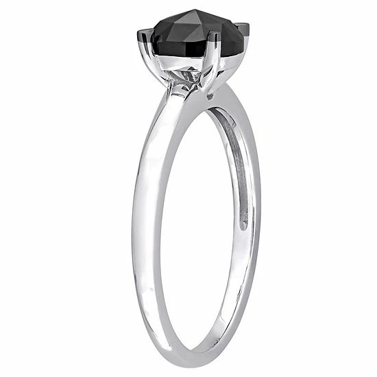 Stella Grace 10k White Gold 1 Carat T.W. Black Diamond Solitaire Engagement Ring 2 Stella Grace 10k White Gold 1 Carat T.W. Black Diamond Solitaire Engagement Ring - Image 2