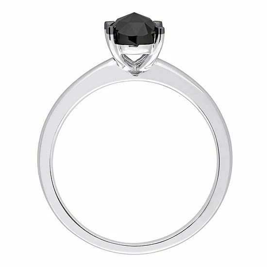 Stella Grace 10k White Gold 1 Carat T.W. Black Diamond Solitaire Engagement Ring 3 Stella Grace 10k White Gold 1 Carat T.W. Black Diamond Solitaire Engagement Ring - Image 3