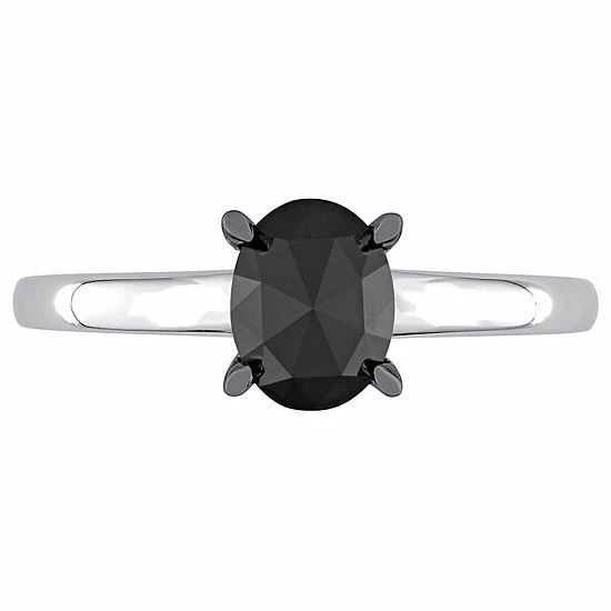 Stella Grace 10k White Gold 1 Carat T.W. Black Diamond Solitaire Engagement Ring 5 Stella Grace 10k White Gold 1 Carat T.W. Black Diamond Solitaire Engagement Ring - Image 5