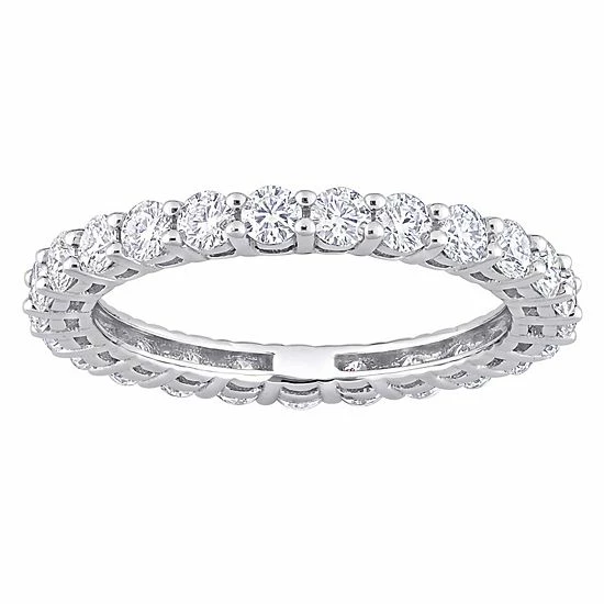 Stella Grace 10k White Gold 1 1/2 Carat T.W. Lab-Created Moissanite Eternity Wedding Band 1 Stella Grace 10k White Gold 1 1/2 Carat T.W. Lab-Created Moissanite Eternity Wedding Band