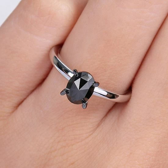 Stella Grace 10k White Gold 1 Carat T.W. Black Diamond Solitaire Engagement Ring 9 Stella Grace 10k White Gold 1 Carat T.W. Black Diamond Solitaire Engagement Ring - Image 9