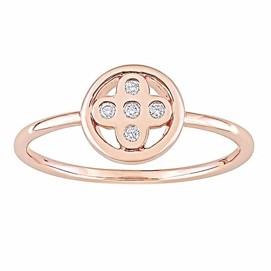 Stella Grace 10k Rose Gold Diamond Accent Circular Ring 1 Stella Grace 10k Rose Gold Diamond Accent Circular Ring