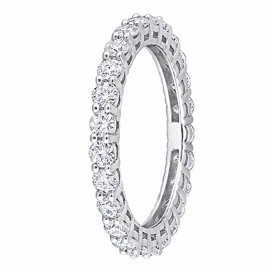Stella Grace 10k White Gold 1 1/2 Carat T.W. Lab-Created Moissanite Eternity Wedding Band 2 Stella Grace 10k White Gold 1 1/2 Carat T.W. Lab-Created Moissanite Eternity Wedding Band - Image 2