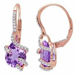 Stella Grace 10k Rose Gold Tanzanite & 1/5 Carat T.W. Diamond Drop Earrings