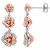 Stella Grace 1/10 Carat T.W. Diamond & Lab-Created White Sapphire Flower Drop Earrings