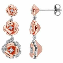 Stella Grace 1/10 Carat T.W. Diamond & Lab-Created White Sapphire Flower Drop Earrings