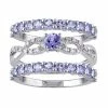 Stella Grace Sterling Silver Tanzanite & 1/10 Carat T.W. Diamond Ring Set