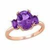 Stella Grace 14k Rose Gold Amethyst 3-Stone Ring