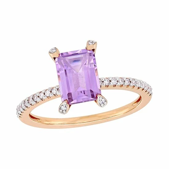 Stella Grace 10k Rose Gold 1/10 Carat T.W. Diamond & Rose De France Ring 1 Stella Grace 10k Rose Gold 1/10 Carat T.W. Diamond & Rose De France Ring